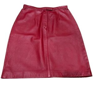 Tyler Boe Women’s 100% Leather Pencil Skirt Sz6 Red Rodeo Western Boho Festival